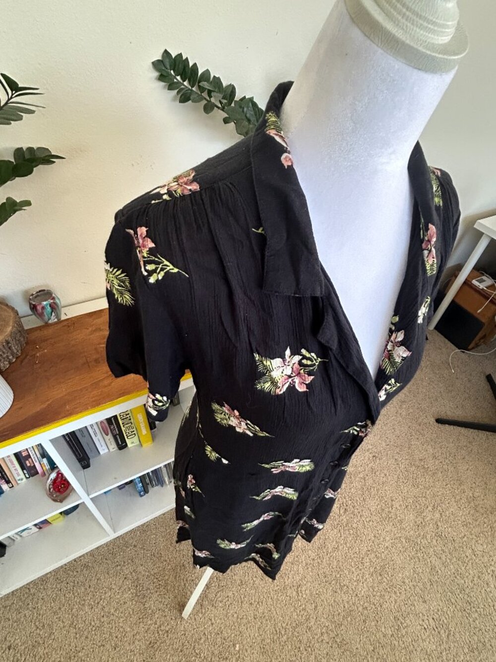 Volcom Black Floral Mini Dress - Picture 2 of 16